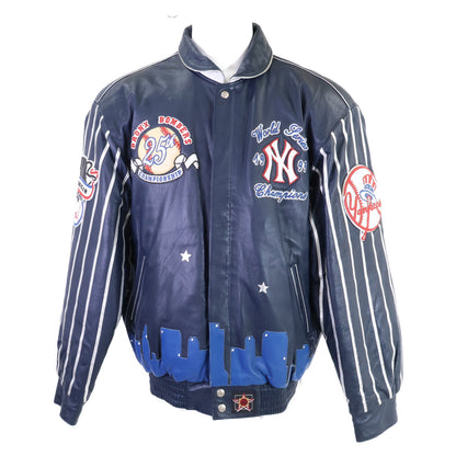 JEFF HAMILTON 90s Yankees Championship Leather Jacket Size L