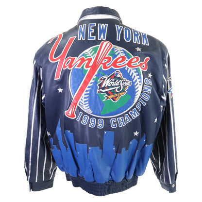 JEFF HAMILTON 90s Yankees Championship Leather Jacket Size L