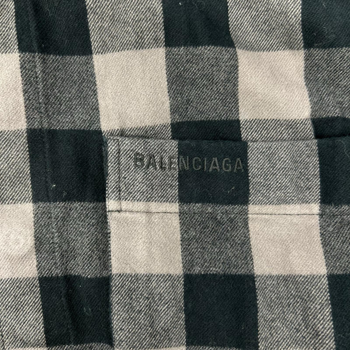 BALENCIAGA 2021 Block Check Long Sleeve Overshirt Shirt Size 37