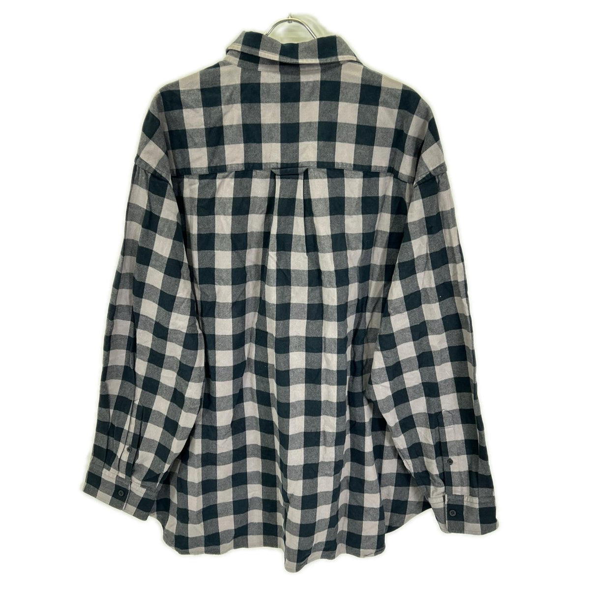 BALENCIAGA 2021 Block Check Long Sleeve Overshirt Shirt Size 37