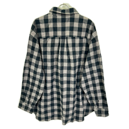 BALENCIAGA 2021 Block Check Long Sleeve Overshirt Shirt Size 37