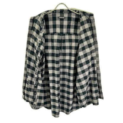 BALENCIAGA 2021 Block Check Long Sleeve Overshirt Shirt Size 37