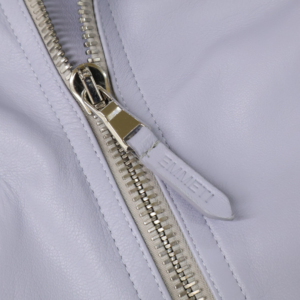 EMMETI B.R.SHOP Gabriele Nappa Lambskin Ice Blue Jacket Size 46