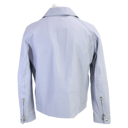 EMMETI B.R.SHOP Gabriele Nappa Lambskin Ice Blue Jacket Size 46