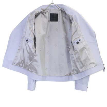 EMMETI B.R.SHOP Gabriele Nappa Lambskin Ice Blue Jacket Size 46