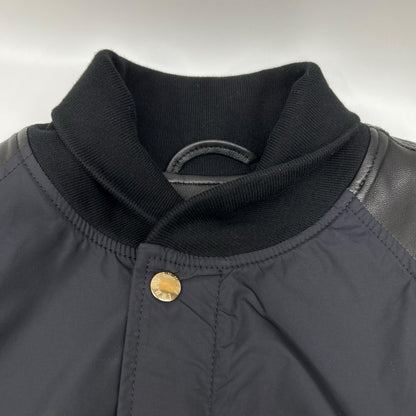 EMMETI Arno Gold Nylon Lambskin Varsity Jacket Black Size 48