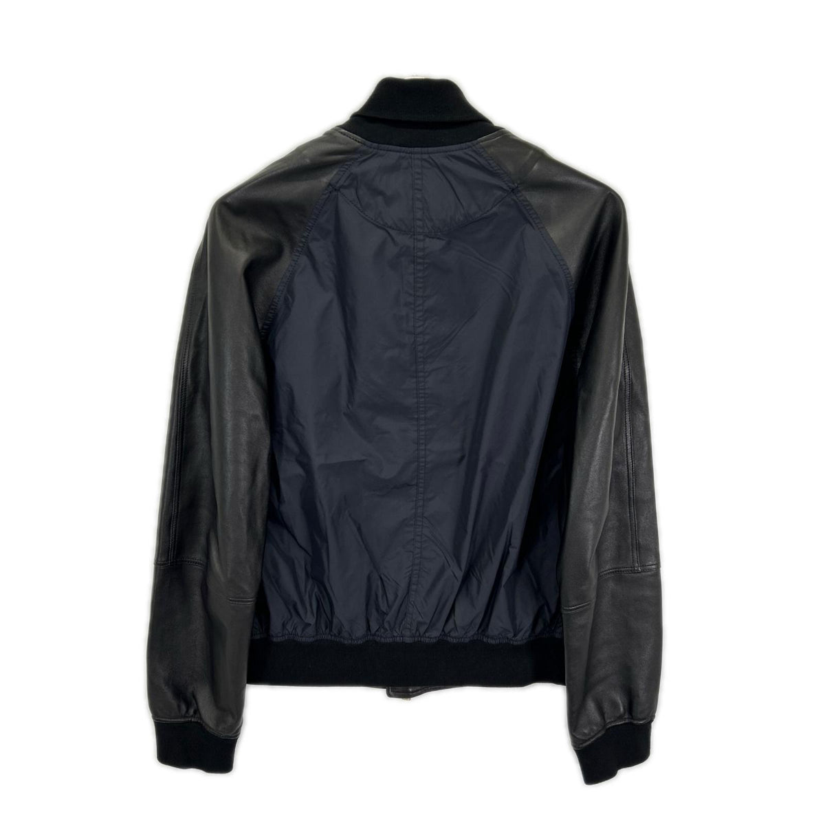 EMMETI Arno Gold Nylon Lambskin Varsity Jacket Black Size 48