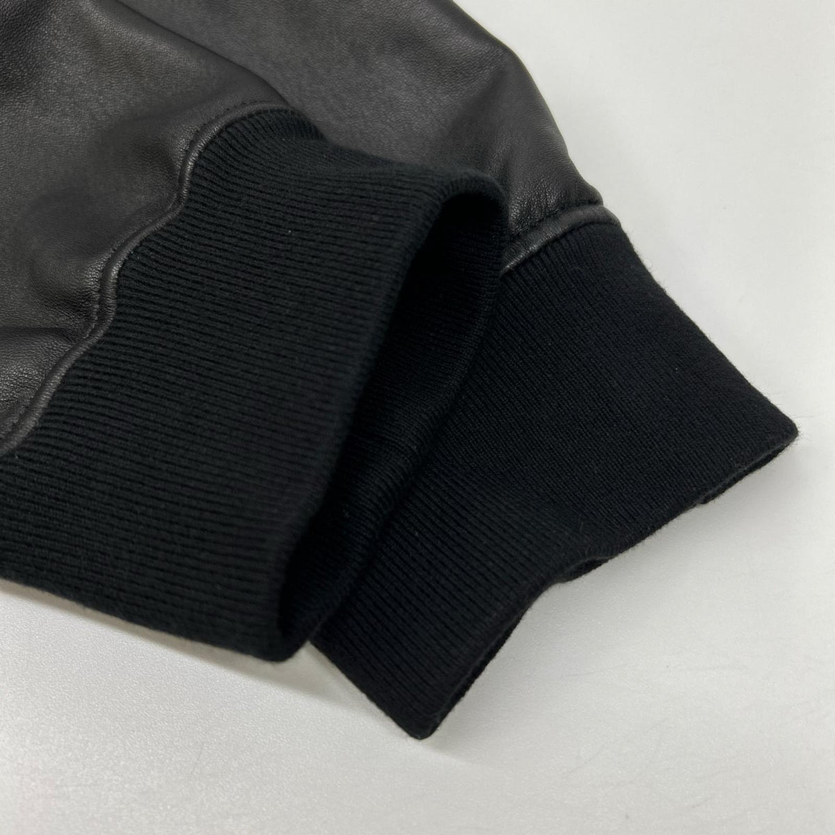 EMMETI Arno Gold Nylon Lambskin Varsity Jacket Black Size 48
