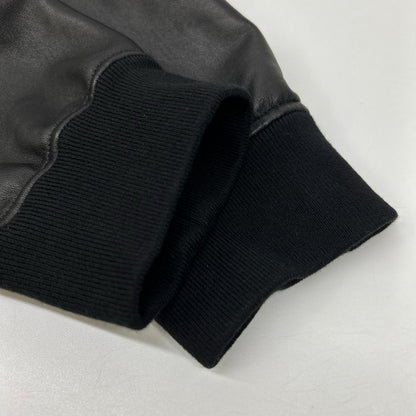 EMMETI Arno Gold Nylon Lambskin Varsity Jacket Black Size 48