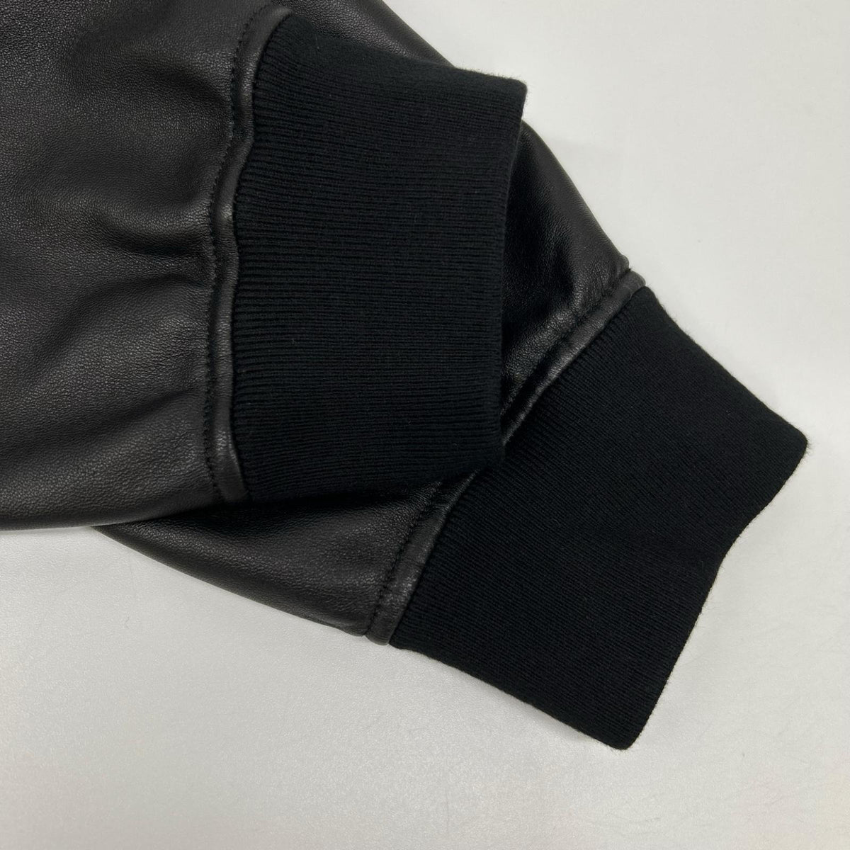 EMMETI Arno Gold Nylon Lambskin Varsity Jacket Black Size 48