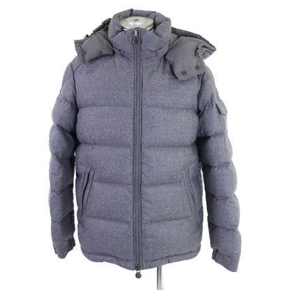 MONCLER MONTGENEVRE Wool Hooded Down Jacket Gray Size 3