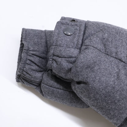 MONCLER MONTGENEVRE Wool Hooded Down Jacket Gray Size 3