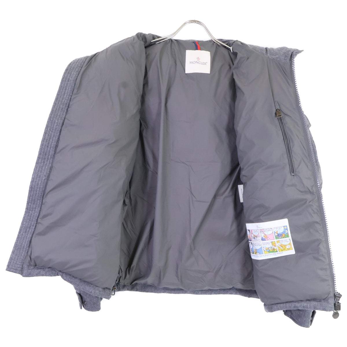 MONCLER MONTGENEVRE Wool Hooded Down Jacket Gray Size 3