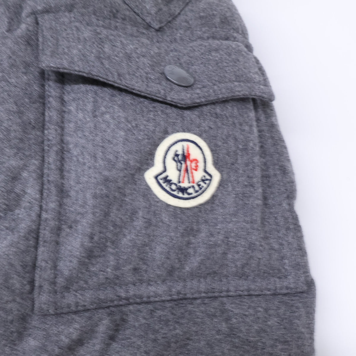 MONCLER MONTGENEVRE Wool Hooded Down Jacket Gray Size 3