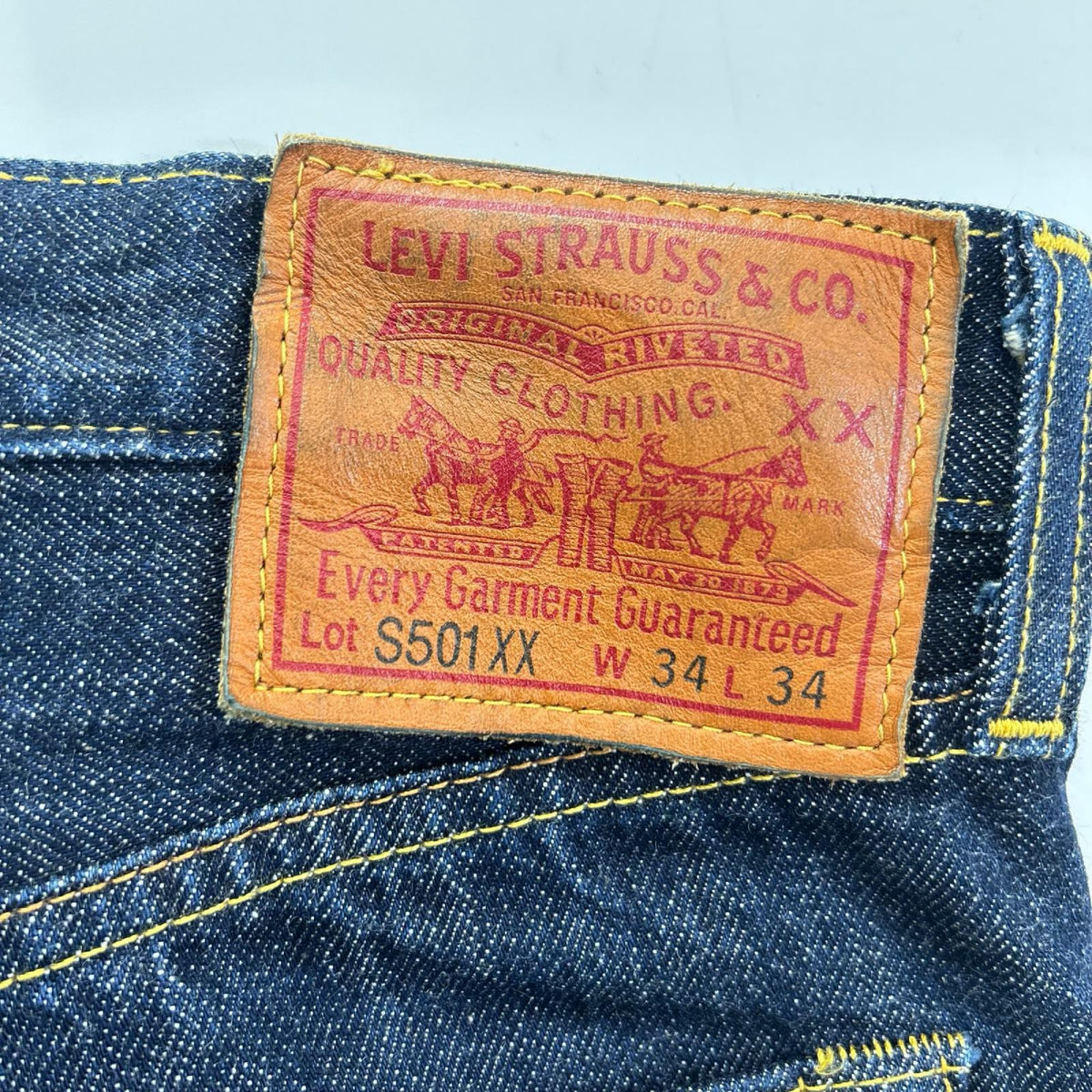LEVI'S LVC S501XX War Model Indigo Denim Jeans Size W34 L34