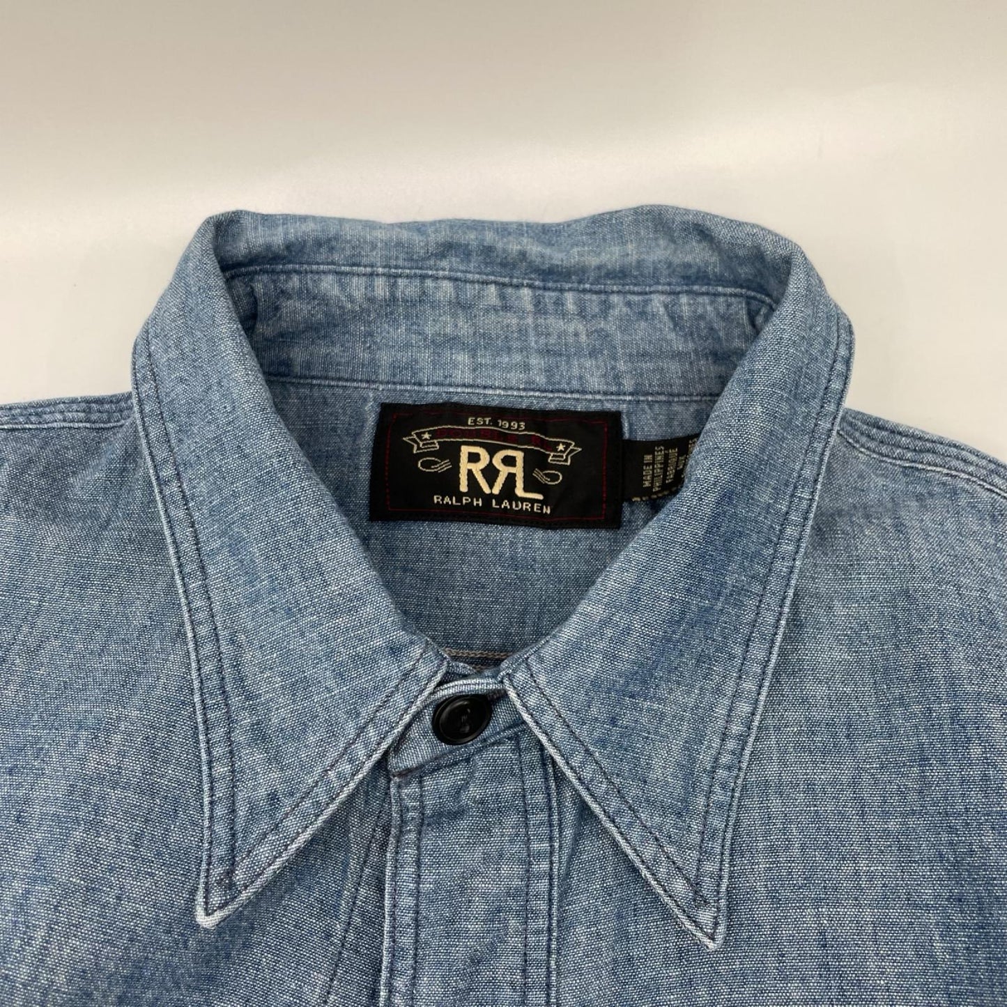 RRL Indigo Chambray Work Shirt Blue Size S