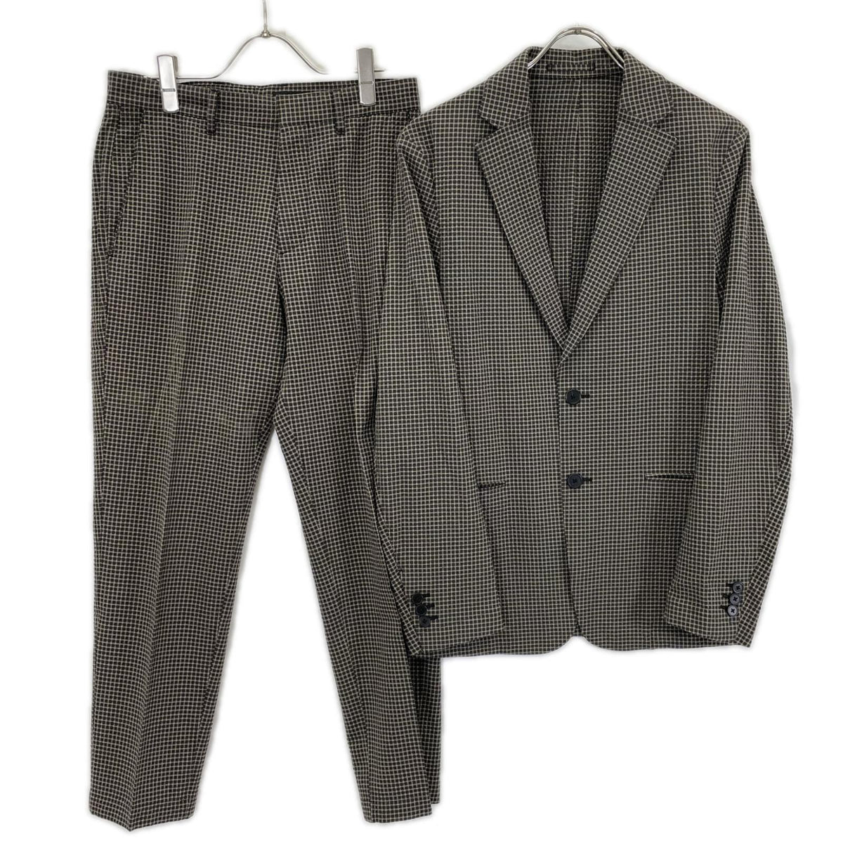 Theory Brown Seersucker Check Suit Set Size 36/28