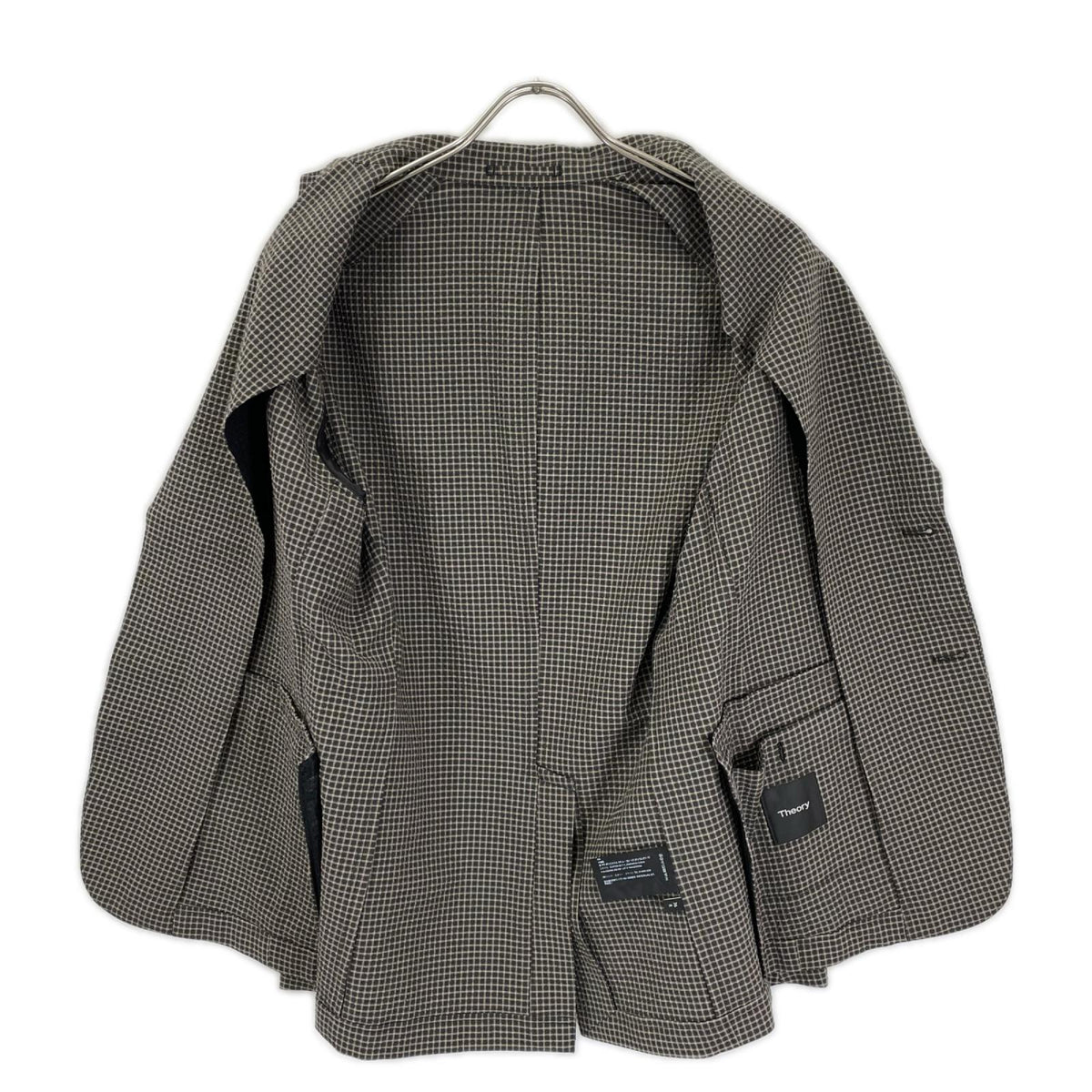 Theory Brown Seersucker Check Suit Set Size 36/28