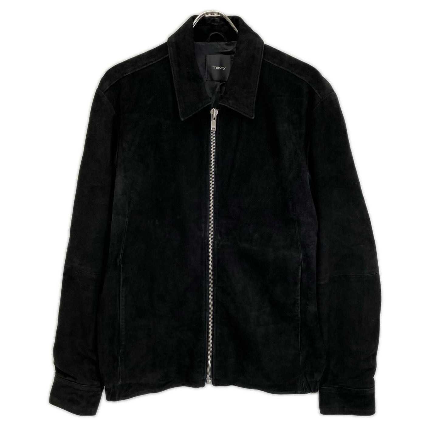 Theory Black Suede Zip Up Jacket Size M