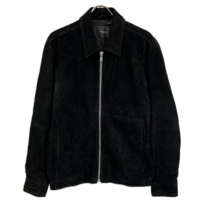 Theory Black Suede Zip Up Jacket Size M