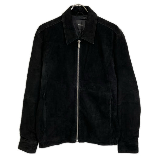 Theory Black Suede Zip Up Jacket Size M