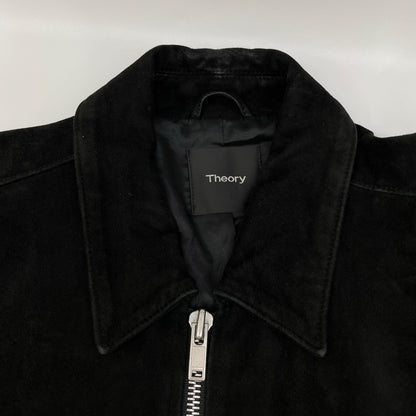 Theory Black Suede Zip Up Jacket Size M