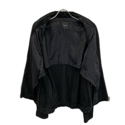 Theory Black Suede Zip Up Jacket Size M
