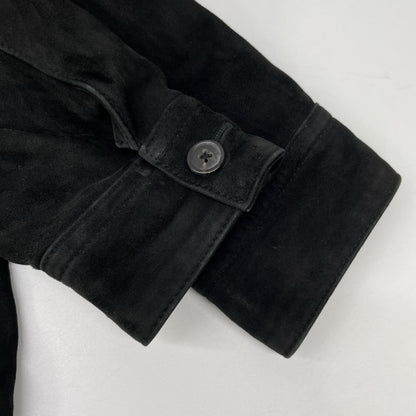 Theory Black Suede Zip Up Jacket Size M
