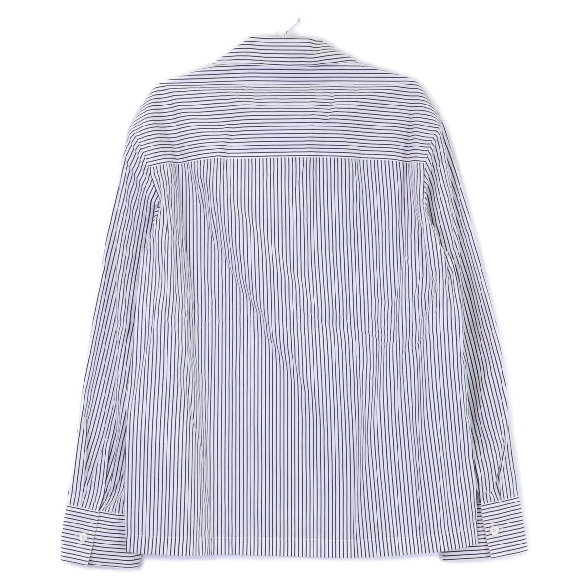 JILSANDER Striped Open Collar Shirt White/Black Size 46