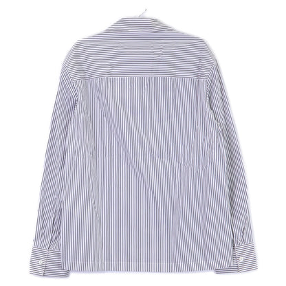 JILSANDER Striped Open Collar Shirt White/Black Size 46