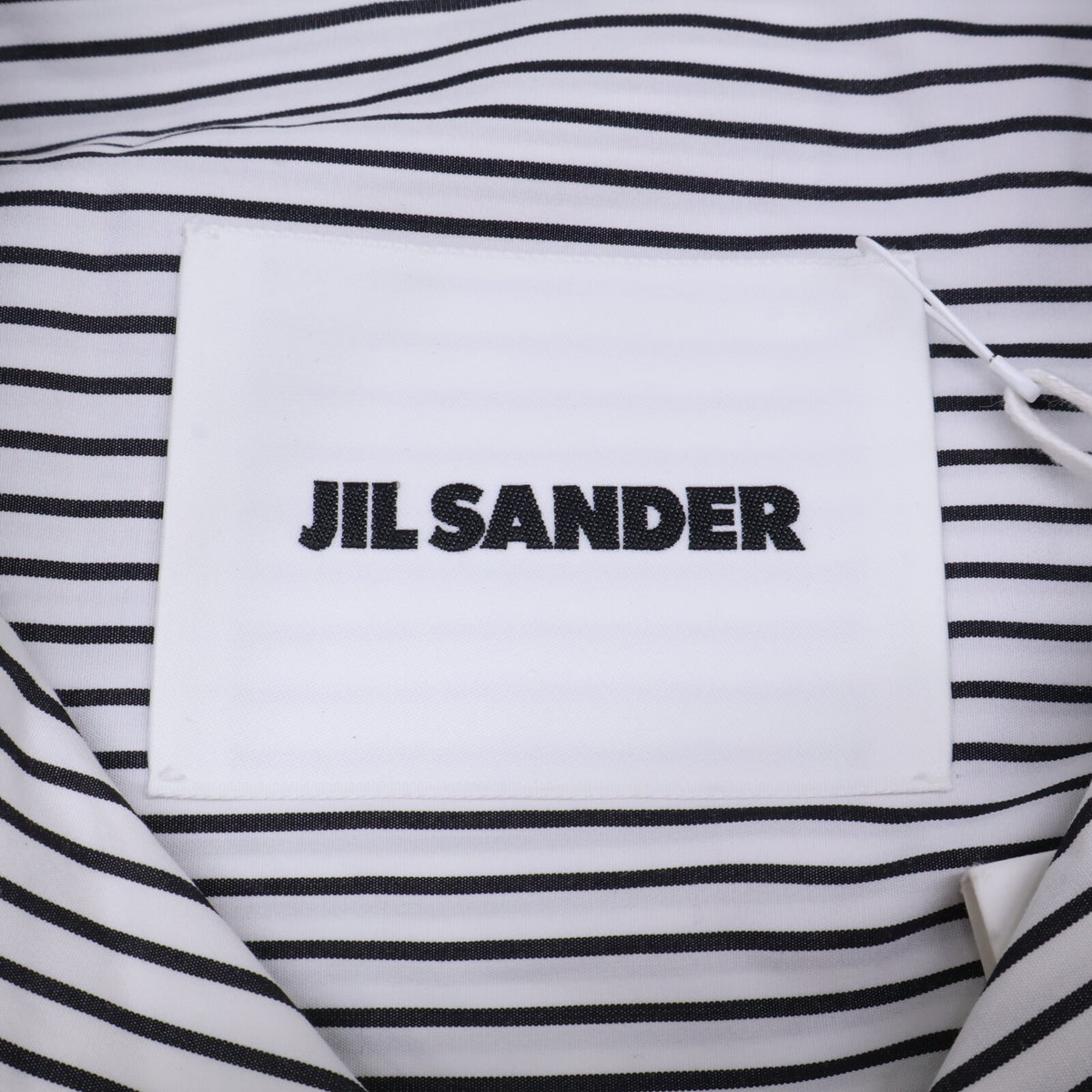 JILSANDER Striped Open Collar Shirt White/Black Size 46