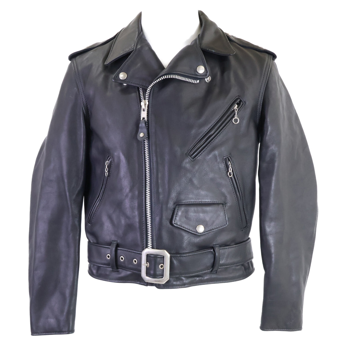 schott 613NS One Star Steerhide Leather Jacket Black Size 38
