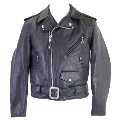schott 613NS One Star Steerhide Leather Jacket Black Size 38