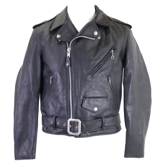 schott 613NS One Star Steerhide Leather Jacket Black Size 38