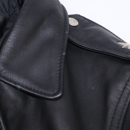 schott 613NS One Star Steerhide Leather Jacket Black Size 38