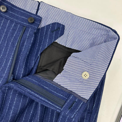 UNIVERSAL LANGUAGE Blue Wool Stripe 2-Piece Suit Size 44