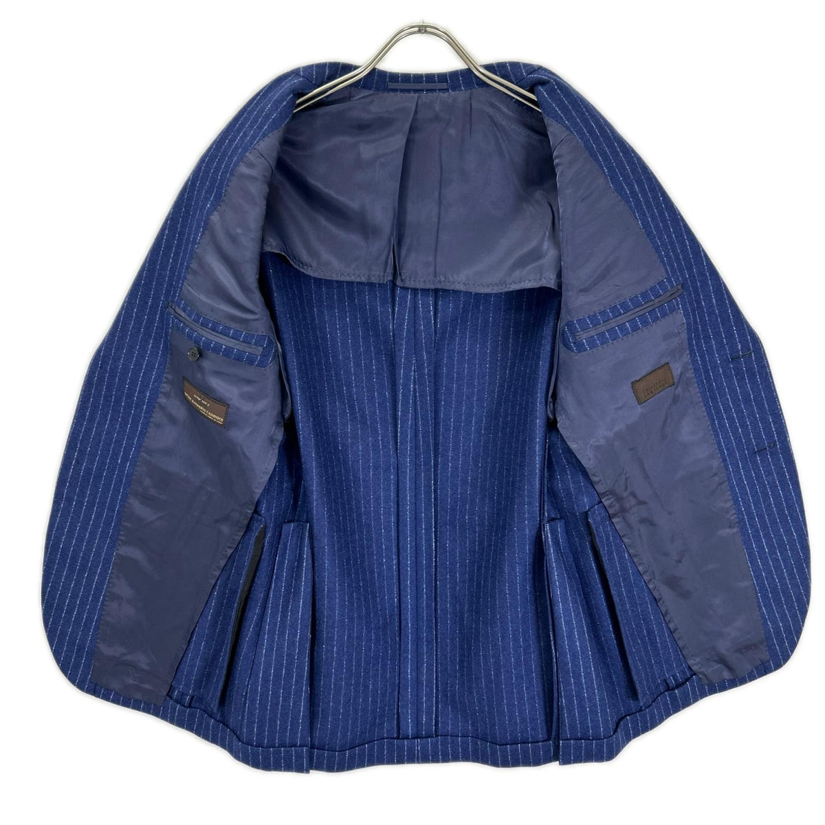 UNIVERSAL LANGUAGE Blue Wool Stripe 2-Piece Suit Size 44