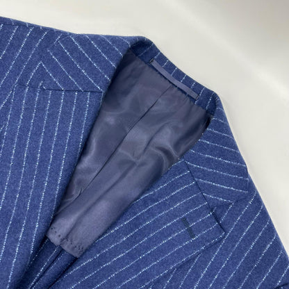 UNIVERSAL LANGUAGE Blue Wool Stripe 2-Piece Suit Size 44