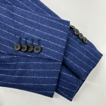 UNIVERSAL LANGUAGE Blue Wool Stripe 2-Piece Suit Size 44