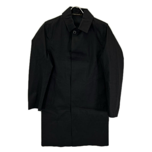 MACKINTOSH Black Rubberized Balmacaan Coat Size 36
