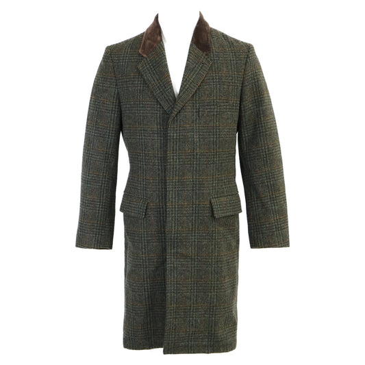 RRL 23AW Velvet Collar Plaid Shetland Twill Coat Size XS