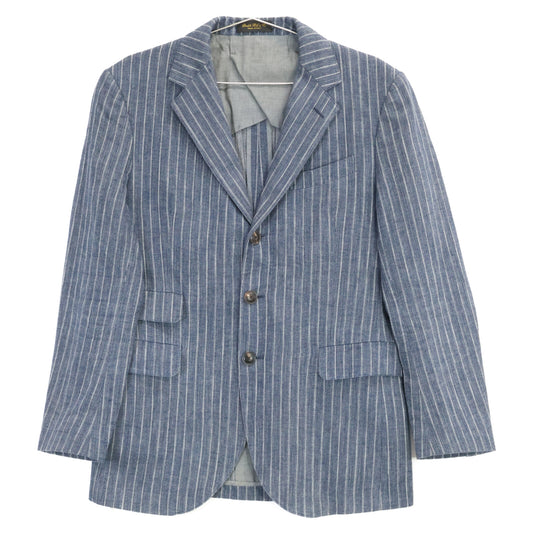 RRL Italian Indigo Cotton Linen Striped 3B Blazer Size 36S