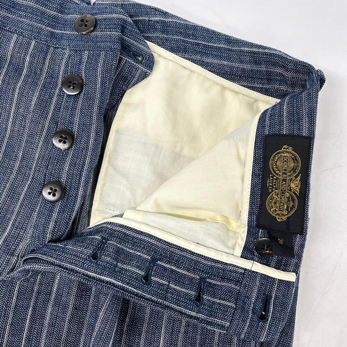 RRL Italian Indigo Stripe Tapered Slacks Size 28