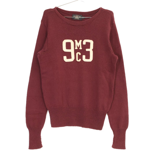 RRL 362000 Wool Blend MC93 Patch Boat Knit Burgundy Size S