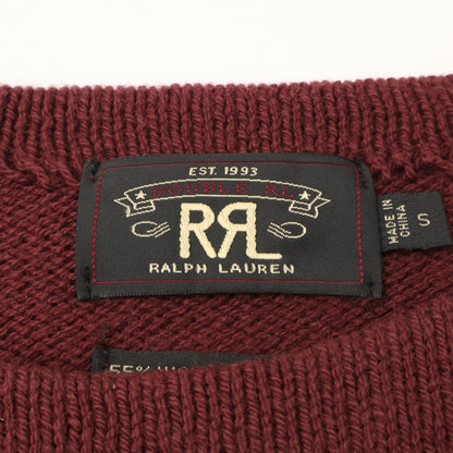 RRL 362000 Wool Blend MC93 Patch Boat Knit Burgundy Size S