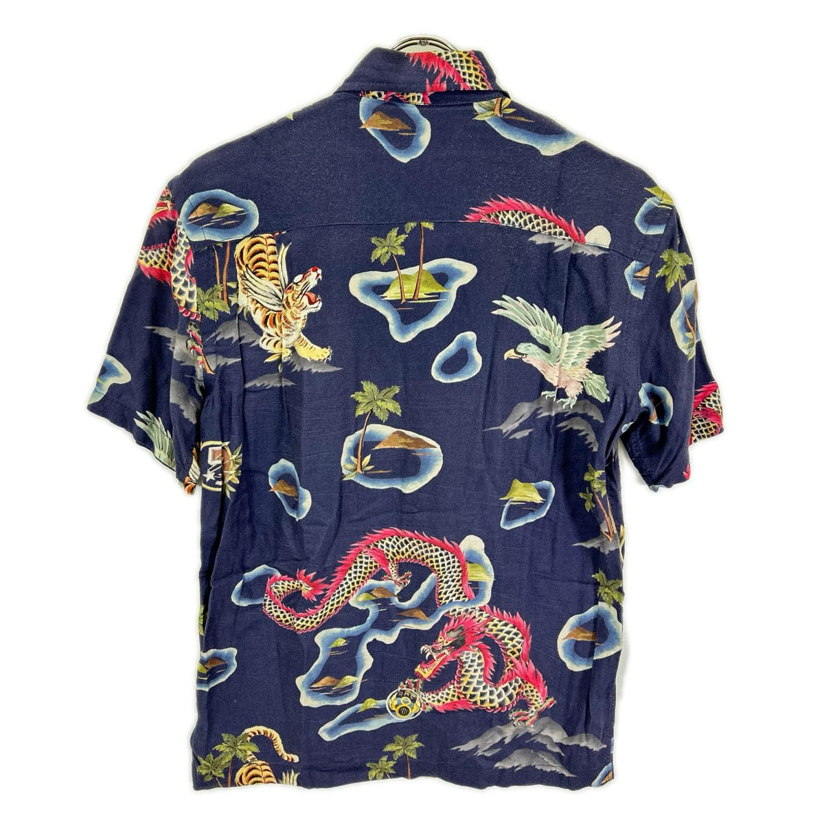 RRL Rayon Tropical Print Hawaiian Camp Shirt Gray Size XS