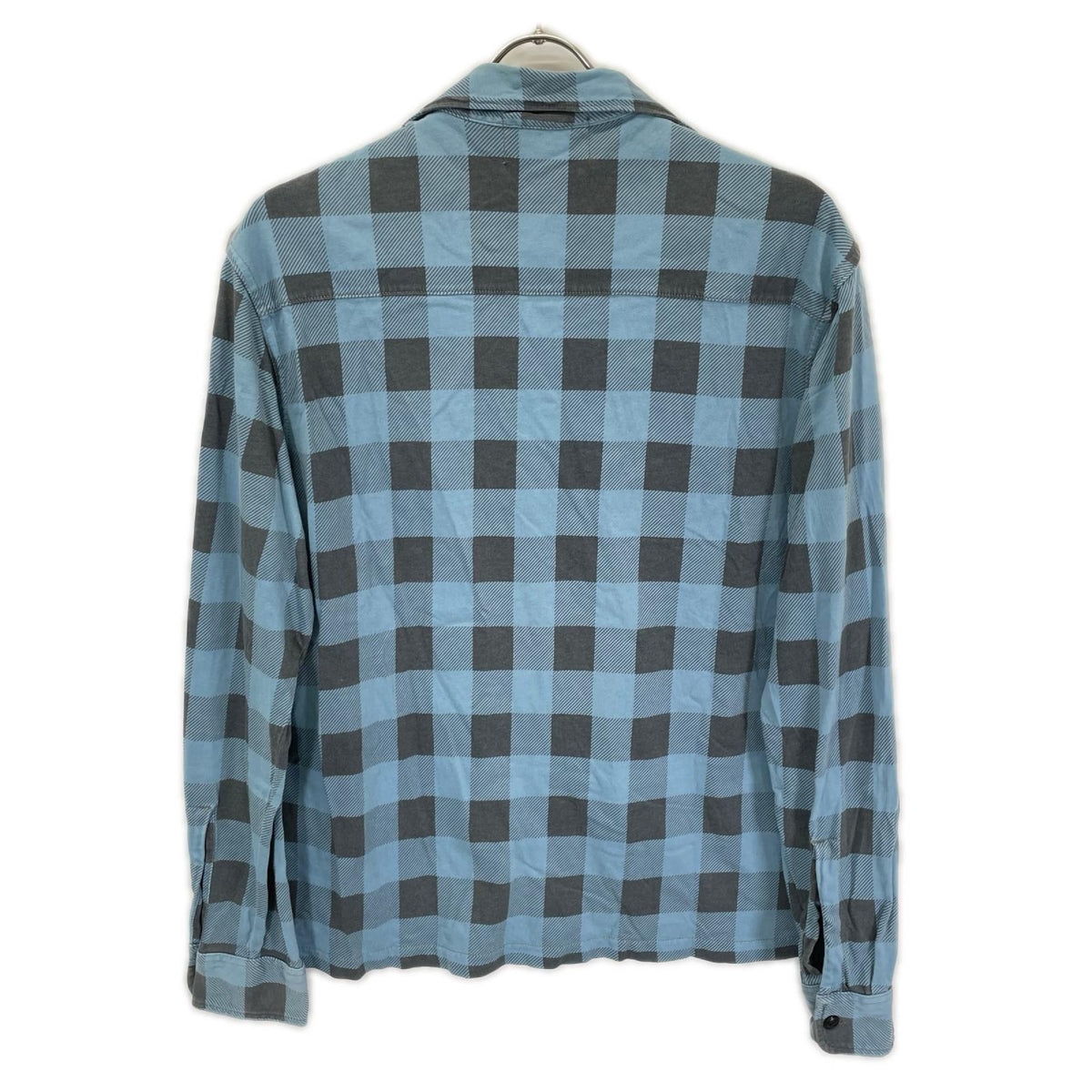 RRL Cotton Buffalo Check Jersey Work Shirt Blue/Gray Size S