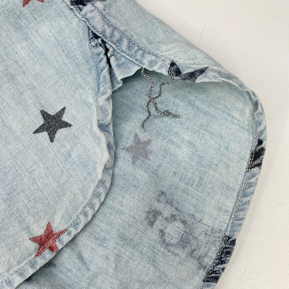 RRL Star & Eagle Used Short Sleeve Shirt Blue Size S