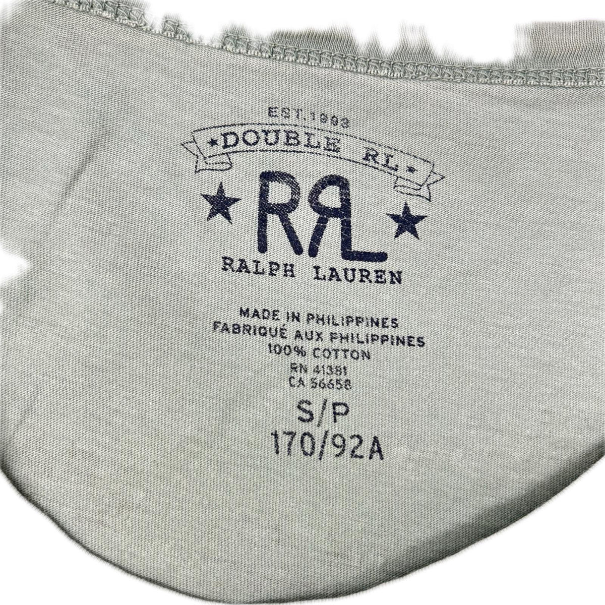 RRL Garment Dye Roadrunner Cotton T-Shirt Green Size S