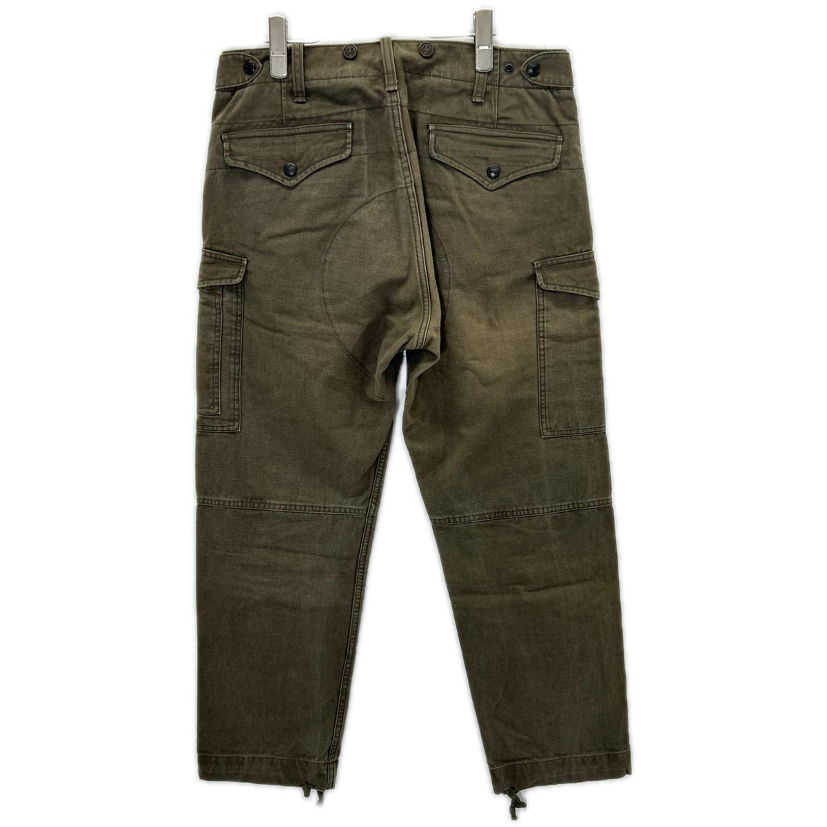 RRL Olive Piece Dye Drawstring Cargo Pants Cotton Size 30×30